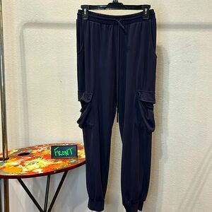 Shiela Rose - Navy Cargo Lounge Sweat Pants - size M